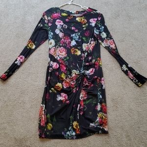 Ted Baker Long Sleeve Black Floral Izzie Dress
